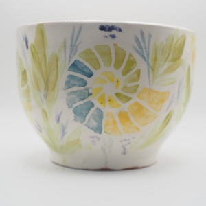 Festett ammonitesz mintával díszített kerámia tál - otthon & életmód - dekoráció - asztal és polc dekoráció - dekorációs tál, tartó - Meska.hu