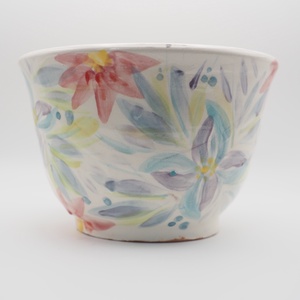 Korongozott, pasztell virágmintával díszített kerámia tál  , Otthon & Életmód, Dekoráció, Asztal és polc dekoráció, Dekorációs tál, tartó, , MESKA