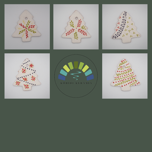 Karácsonyfa kerámia díszek - karácsony - karácsonyi lakásdekoráció - karácsonyfadíszek - Meska.hu