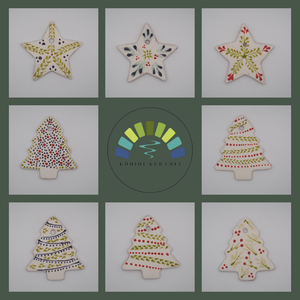 Karácsonyfa kerámia díszek - Meska.hu