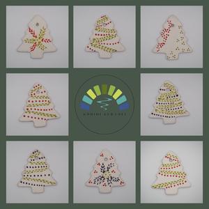 Karácsonyfa kerámia díszek - karácsony - karácsonyi lakásdekoráció - karácsonyfadíszek - Meska.hu