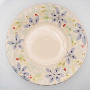 Korongozott kerámia kistányér - Virágmintával, Otthon & Életmód, Konyhafelszerelés, tálalás, Tálalás, Tányér- és poháralátét, Agyagozás, MESKA