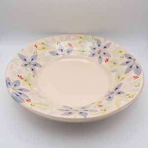 Korongozott kerámia kistányér - Virágmintával - otthon & életmód - konyhafelszerelés, tálalás - tálalás - tányér- és poháralátét - Meska.hu