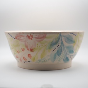 Pasztell színű virágmintával díszített kerámia tál  , Otthon & Életmód, Konyhafelszerelés, tálalás, Tálalás, Tányér & Étkészlet, , MESKA