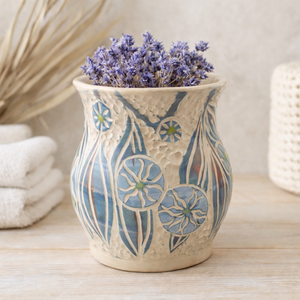 Krámia váza festett és metszett mintával , Otthon & Életmód, Dekoráció, Asztal és polc dekoráció, Dekorációs tál, tartó, , MESKA