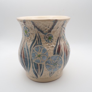 Krámia váza festett és metszett mintával  - otthon & életmód - dekoráció - asztal és polc dekoráció - dekorációs tál, tartó - Meska.hu