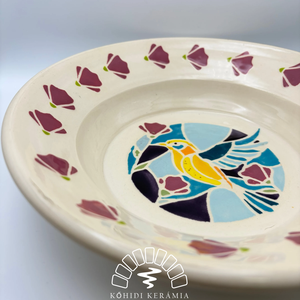 Kerámia tányér � madár mintával - otthon & életmód - konyhafelszerelés, tálalás - tálalás - tányér- és poháralátét - Meska.hu