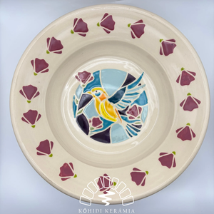 Kerámia tányér � madár mintával, Otthon & Életmód, Konyhafelszerelés, tálalás, Tálalás, Tányér- és poháralátét, Agyagozás, MESKA