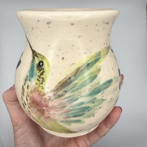 Kerámia bögre kolibri és virág mintával - otthon & életmód - konyhafelszerelés, tálalás - tálalás - bögre & csésze - Meska.hu