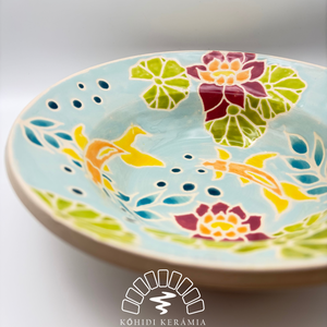 Kerámia tányér � halacskás tavi minta - otthon & életmód - konyhafelszerelés, tálalás - tálalás - tányér- és poháralátét - Meska.hu