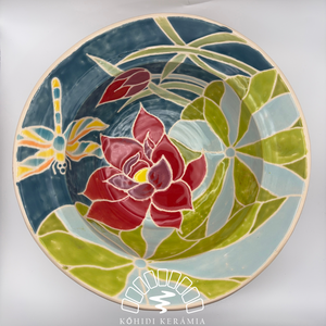 Kerámia tányér � tavirózsás minta minta, Otthon & Életmód, Konyhafelszerelés, tálalás, Tálalás, Tányér- és poháralátét, Agyagozás, MESKA