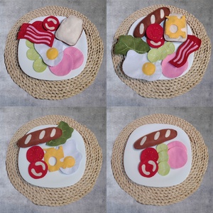 Filc reggeliző szett  - baba - mama - baba játékok - waldorf játékok - Meska.hu