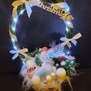 Világítós cserépdísz - karácsony - karácsonyi lakásdekoráció - karácsonyi lakásdíszek - Meska.hu