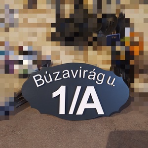 Utca tábla, házszám tábla antracit-fehér - otthon & életmód - ház & kert - házszám - Meska.hu