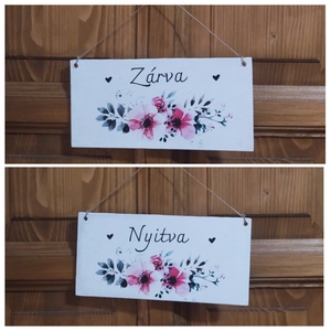Nyitva-zárva tábla, helyiség jelölő tábla - otthon & életmód - dekoráció - Meska.hu