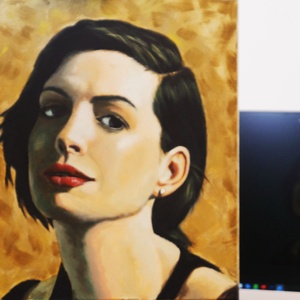 Anne Hathaway portré, Művészet, Portré & Karikatúra, Portré, Festészet, MESKA