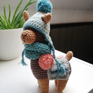 Lám a horgolt LÁMA amigurumi barna - játék & sport - plüssállat & játékfigura - láma - Meska.hu