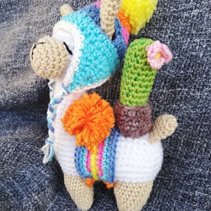 Láma amigurumi - játék & sport - plüssállat & játékfigura - láma - Meska.hu