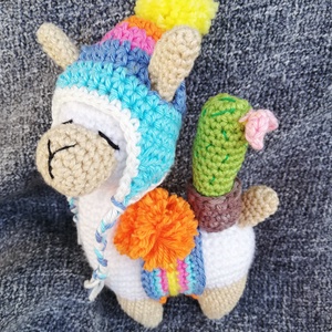 Láma amigurumi - játék & sport - plüssállat & játékfigura - láma - Meska.hu