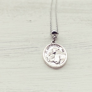 Szent Antal amulett nemesacél láncon - ékszer - nyaklánc - medál - Meska.hu