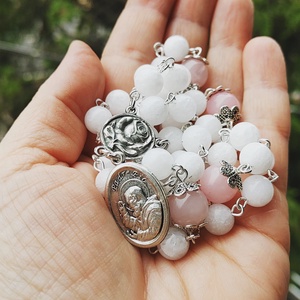  5 tizedes rózsafüzér - Pio atya - ékszer - nyaklánc - gyöngyös nyaklánc - Meska.hu