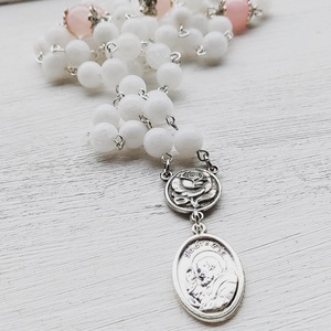  5 tizedes rózsafüzér - Pio atya - ékszer - nyaklánc - gyöngyös nyaklánc - Meska.hu