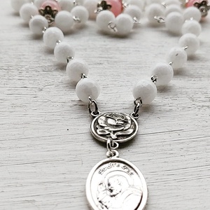  5 tizedes rózsafüzér - Pio atya - ékszer - nyaklánc - gyöngyös nyaklánc - Meska.hu