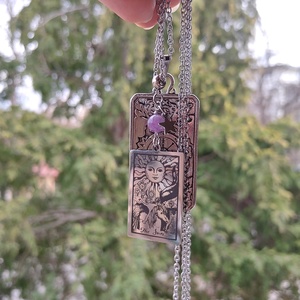 Tarot kártya amulett - Nap - ékszer - nyaklánc - medálos nyaklánc - Meska.hu
