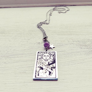 Tarot kártya amulett - Nap - ékszer - nyaklánc - medálos nyaklánc - Meska.hu