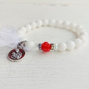 Rózsás Szent Rita karkötő - ékszer - karkötő - charm karkötő - Meska.hu