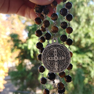 Szent Benedek rózsafüzér - ékszer - nyaklánc - gyöngyös nyaklánc - Meska.hu