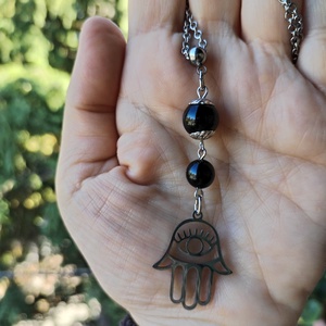 Fatima keze, védelmező amulett - ékszer - nyaklánc - medálos nyaklánc - Meska.hu