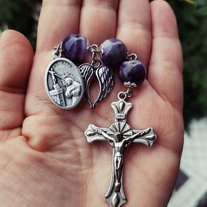 Szent Rita rózsafüzér, rövid - táska & tok - kulcstartó & táskadísz - kulcstartó - Meska.hu