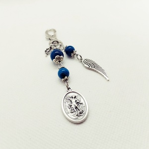 Mihály arkangyal kulcstartó, achát - Meska.hu