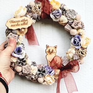 Cicás kopogtató  - otthon & életmód - dekoráció - ajtó- és ablak dekoráció - ajtódísz & kopogtató - Meska.hu