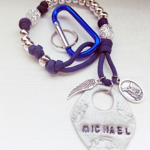 Mihály arkangyal amulett - kék paracord  - otthon & életmód - vallás - lánc & füzér - Meska.hu