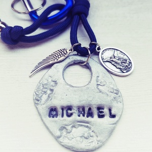 Mihály arkangyal amulett - kék paracord  - Meska.hu