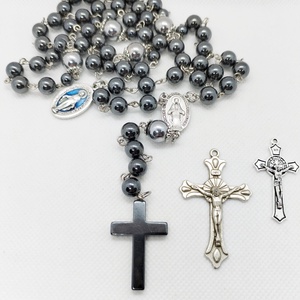 5 tizedes hematit rózsafüzér, védelmező amulett - otthon & életmód - vallás - lánc & füzér - Meska.hu