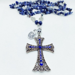 Mihály arkangyal amulett - szodalit - ékszer - nyaklánc - medálos nyaklánc - Meska.hu