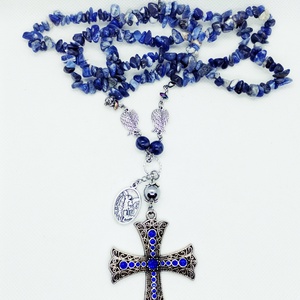 Mihály arkangyal amulett - szodalit - ékszer - nyaklánc - medálos nyaklánc - Meska.hu