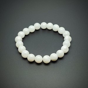 Holdkő fehér szivárvány golyó karkötő 9-10mm, Ékszer, Karkötő, Ásványkarkötő, , MESKA