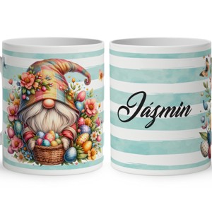 Névvel kérhető - Húsvéti tojások és cuki manó mintás bögre, Otthon & Életmód, Konyhafelszerelés, tálalás, Tálalás, Bögre & Csésze, , MESKA