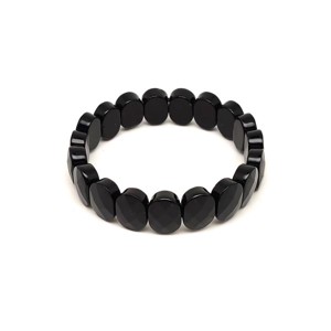 Obszidián fekete faz ovális téglalap kari 14x10mm, Ékszer, Karkötő, Ásványkarkötő, , MESKA