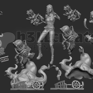 Jinx - League of Legends Arcane - művészet - makett, modell - Meska.hu