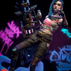 Jinx - League of Legends Arcane, Művészet, Makett, modell, Festett tárgyak, Mindenmás, MESKA