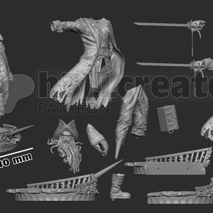 Davy Jones - Pirates of the Caribbean - művészet - makett, modell - Meska.hu