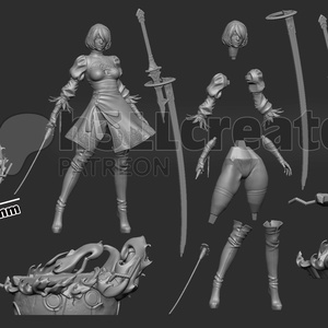 2B - Nier: Automata - művészet - makett, modell - Meska.hu