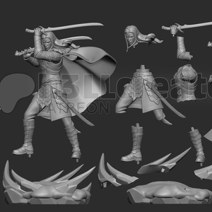 Drizzt Do'Urden - Forgotten Realms - művészet - makett, modell - Meska.hu