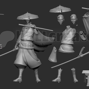 Mizu - Blue Eye Samurai  - művészet - makett, modell - Meska.hu