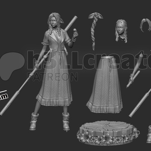 Aerith - Final Fantasy VII - művészet - makett, modell - Meska.hu